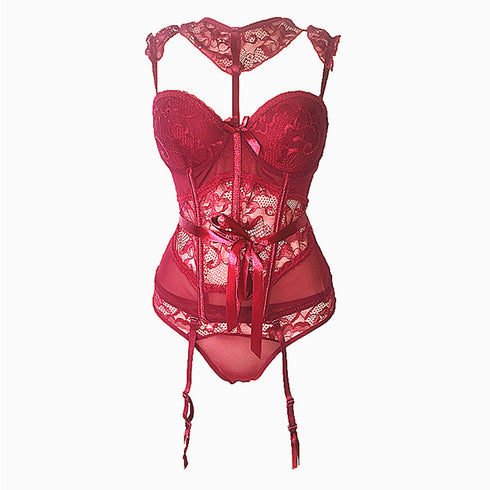 Lace fishbone corset underwear set - ROUTINE FASHION